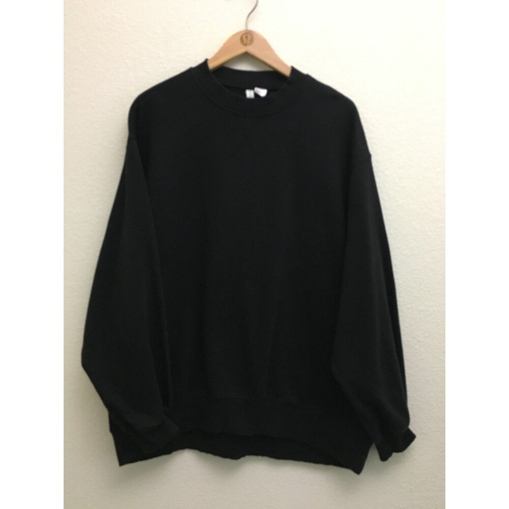H&M Divided Black Oversized Balloon Sleeve Sweatshirt Women S Cotton Blend